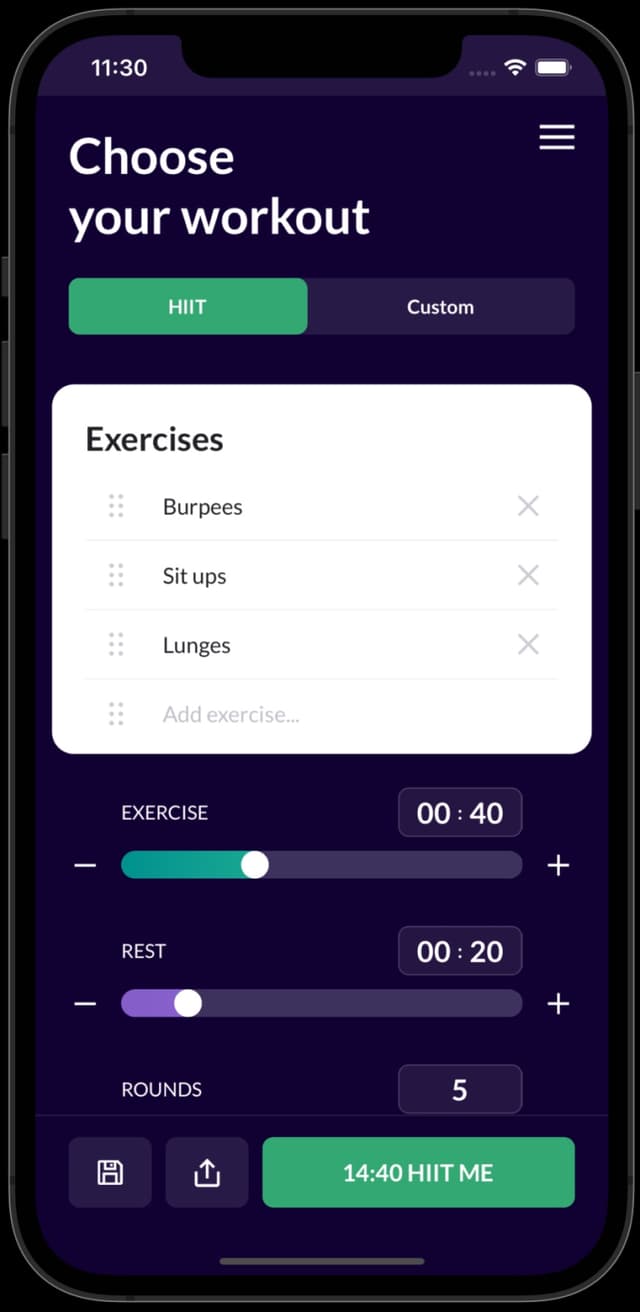 LoveHiit mobile app